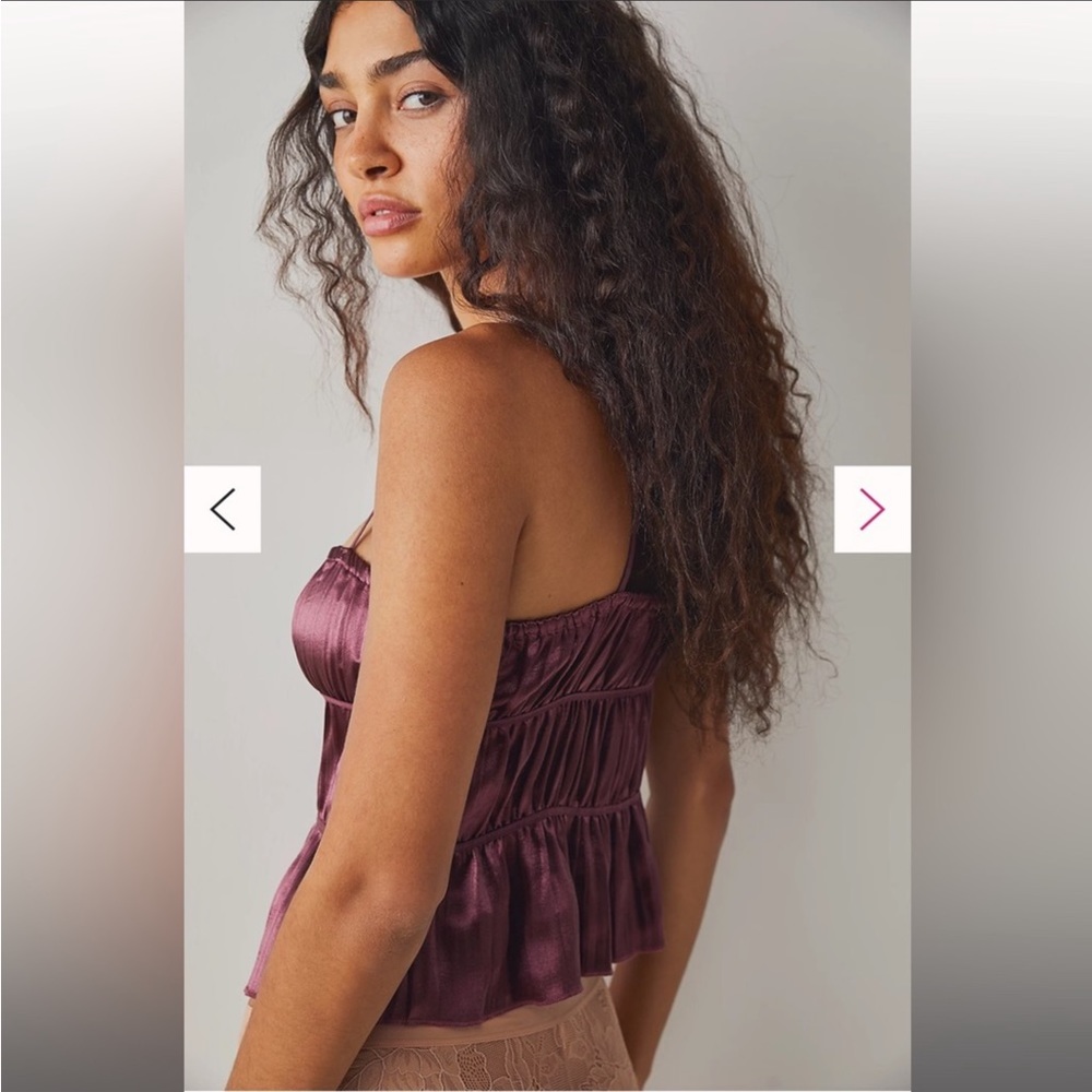 Free people pretty pleats cami dreamy mulberry